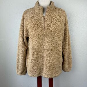 Dittos Fleece Half Zip Down Pullover Jacket Size L EUC